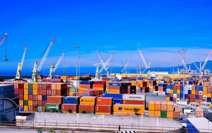 Container stacks and cranes at a port, illustrating ocean freight.